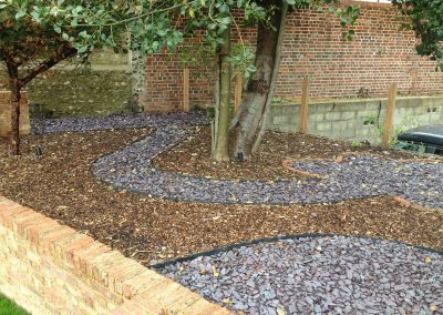 Slate chip path, family garden brighton